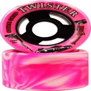 슈어 그립 실내 트위스터 롤러 스케이트 휠 - 흰색/분홍색