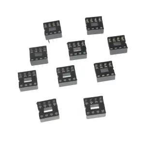 예타이다 10PCS 8P IC 소켓 DIP 집적 회로 칩 어댑터 8 플랫 핀 솔더 타입 2.54mm 피치 듀얼 로우