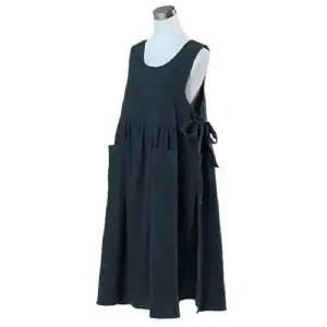 린넨 앞치마 카페 공방 화방 원피스 롱 앞치마 네이비 화방앞치마