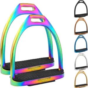 카아두우 승마 등자 안전 스테인리스 스틸 잉글리시 보호 안장 무릎 발목 스트레스 1켤레 4.75