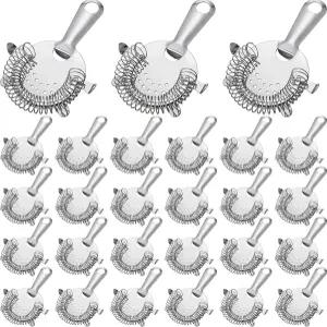 퍼니룸 27팩 칵테일 스트레이너 4프롱 스테인리스 스틸 바 바텐더 6인치 실버 음료 도구 및 믹솔로지스트용