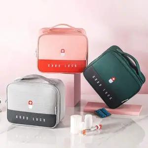 3컬러 휴대용 약 파우치 대형 구급상자 보관함 여행용 구급함
