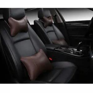 TBZ OH 편안한 차량용 양면가죽 목베개 와인