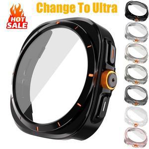 삼성 호환 갤럭시 호환 워치 7 6 40mm 44mm용  글래스 + 케이스로 교체 스크린 보호 필름 PC 하드 커버 및