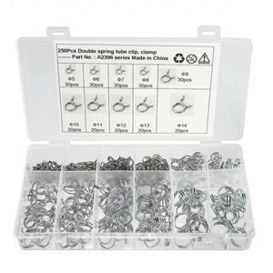 250pcs 연료 라인 호스 튜빙 구색 키트 오토바이 스쿠터 ATV (5-14mm) 물 파이프 용 스프링 클립 클램프