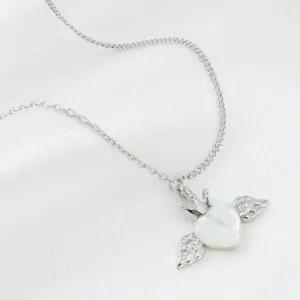 [패션] 비쥬홀릭 실버925 백금도금 자개 엔젤하트 목걸이 쇼핑백포함