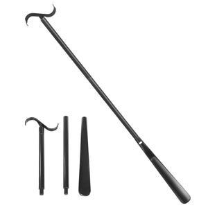 노인용 팬워 슈 혼 롱 핸들 - 33.5인치 드레싱 스틱, 양말 제거 도구, 안정적, 부러지기 쉽지 않음, 조절 가능, 장애인용, 무릎 및 엉덩이 교체 허리 문제가 있는 사람들