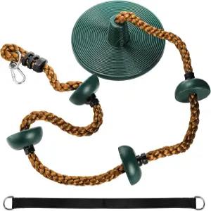 플랫폼과 디스크가 있는 ZENFUN 클라이밍 로프 보너스 걸이 스트랩 및 카라비너를 포함한 트리 스윙 시트