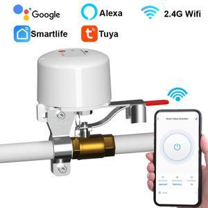 Tuya 스마트 와이파이 수도 가스 밸브, ONOFF 자동 제어 타이머, DN15 DN20 파이프 지지대 알렉사 구글 어