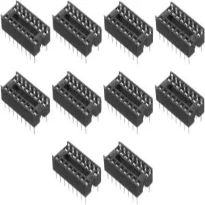 MECCANIXITY 20Pcs DIP IC 칩 소켓 어댑터 2.54mm 피치 16핀 납땜 플랫 회로