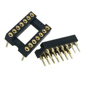 10PCS 14핀 DIP SIP 원형 IC 소켓 어댑터 솔더형 금도금 기계 OP-AMP MCU 스트레이트