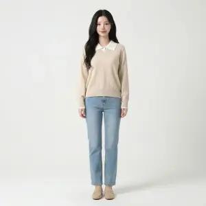 [옷자락]여자 베이직 깔끔한 기본템 브이넥 니트 스웨터