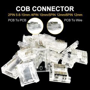 COB 투명 솔더리스 커버 커넥터 5mm 8mm 10mm 2pin WS2812B 5050 RGBW RGBCCT FOB LED 스트립