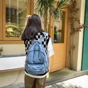 [옷자락]여자 캐주얼 데님 2컬러 학생 입학 백팩