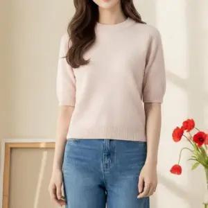 [옷자락]여자 캐시미어 울 혼방 골지 슬림 반목 니트