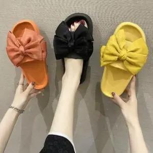 [옷자락]여자 여름 시원한 가벼운 왕리본 캐주얼 트렌디 슬리퍼