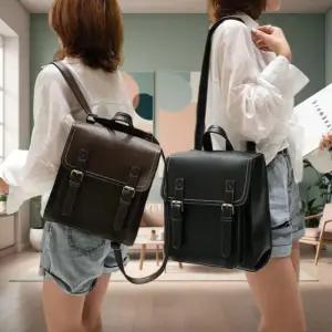 [옷자락]여자 사계절 클래식 투웨이 스퀘어 데일리 백팩