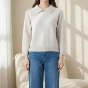 [옷자락]여자 카라넥 베이직 긴팔 니트 캐시혼방 티셔츠