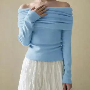 [옷자락]여자 슬림핏 바디라인 드레이핑 오프숄더 스판 니트 긴팔 상의