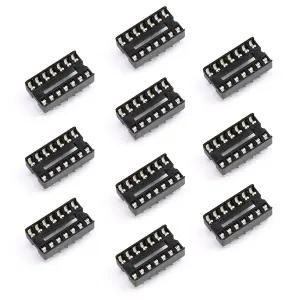 제시니 10Pcs 14P IC 소켓 DIP 집적 회로 어댑터 솔더 타입 2.54mm 피치 듀얼 로우 14 플랫 핀