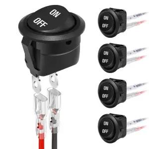 XINYIELE 12볼트 원형 로커 스위치 켜짐 DC 토글 2핀 SPST 버튼 6A/250V 10A/125V AC 소형 전기 차량용