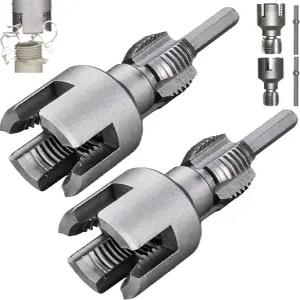 PVC 배관 수리용 1/2인치 및 3/4인치 다이가 장착된 드릴 내부 외부 스레드용 YZ BY YIZHE 도구 2피스 키트