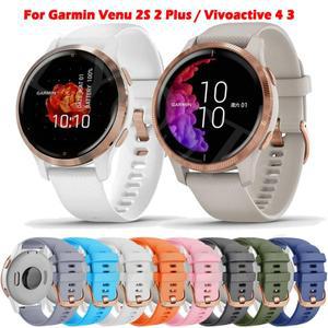 Garmin Venu 2S 2 Plus 2Plus/Vivoactive 3S 4S 3 4 실리콘 밴드 시계 팔찌 용 18 20 22mm 스마트 호환 스