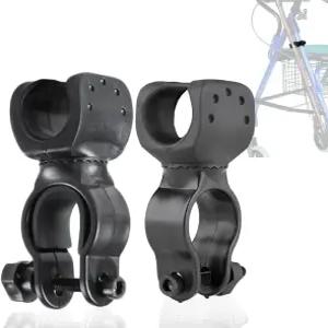 드라이브 롤레이터 워커 휠체어용 지팡이 홀더 - 범용 목발 스틱 브래킷 액세서리 1.1 ID 2개