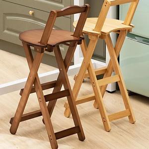 대나무 접이식 의자 등받이가있는 절약 휴대용 커피 북유럽 높은 가구 공간 카운터 식사