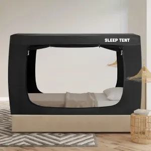 와 성인을 위한 침대 텐트 트윈 캐노피 - 휴대용 드림 실내 수면 93 암막
