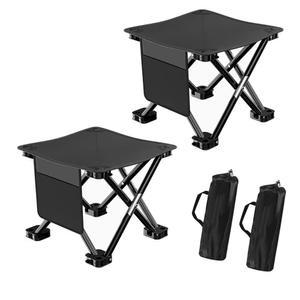 CYWDTYRDXZ 2쌍 캠핑 의자 13인치 접이식 사이드 하이킹 야외 경량 낚시 포켓