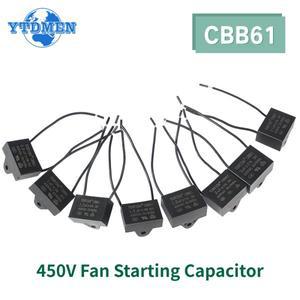 5PCS CBB61 팬 커패시터 450V 0.8uF 1uF 2.0uF 시작 키트