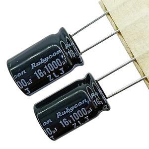 2023 Rubycon 수입 알루미늄 전해 콘덴서 16v 1000uf 10X16 16V1000UF 루비 zlj 고주파 및 긴 수명