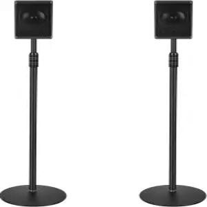 하워더 스피커 스탠드 위성 및 소형 책장 모든 금속 페어 높이 33인치에서 48인치까지 조절 가능 최대