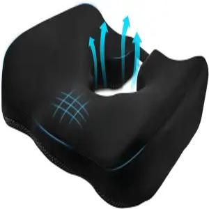 꼬리뼈 쿠션용 조절 가능한 휠체어 압력 치질용 도넛 베개 욕창 전립선 꼬리 척추 좌식 블랙