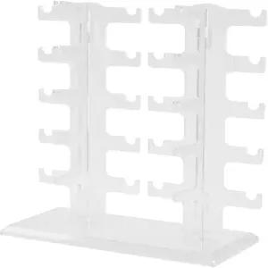 2열 선글라스 디스플레이 스탠드 투명 플라스틱 안경 랙 홀더 - 광학 스키 고글용으로 가볍고 공간 절약이