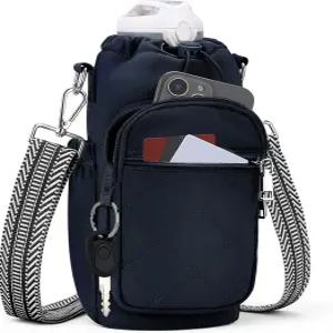 스트랩이 달린 SYTRAH 물병 캐리어 가방 휴대폰 포켓이 지갑 40온스 걷기 하이킹용