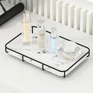 베니티 트레이 메이크업 오거나이저 화장품 보관 욕실 스킨케어 카운터탑 디스플레이 랙 드레서 스테인리스