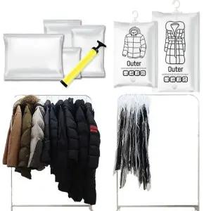 압축기능 옷보관 이불 여행용 옷걸이 압축팩 모음전/일반/압축기 필요없는/여행용 말아쓰는/옷걸이