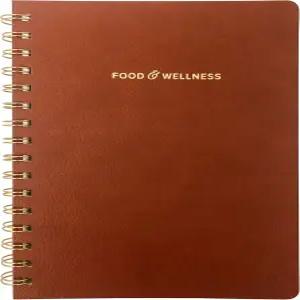 쿠니차 여성을 위한 식품 및 운동 저널 - 식사 영양 체중 감량 추적 90일 호두 브라운 8.5 x 6 인치