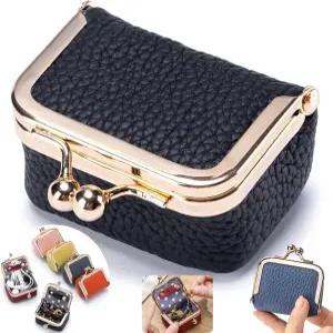 정품 가죽 미니 주얼리 박스 - 빈티지에서 영감을 받은 여행용 정리함 키스 락 여성용 컴팩트 링 귀걸이