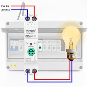 Ewelink 63A 1P+N 110-220V WiFi 스마트 스위치 회로 차단기 MCB 에너지 미터 Kwh 계량 타이머 릴레이 제어