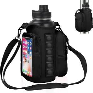 남성용 휴대폰 포켓 어깨끈이 있는 터프메이트 마그네틱 짐 가방 물병 홀더