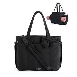 여성용 BAGAMSRT 크러쉬 보우 가방 작업용 40온스 일상용 엄마, 대용량, 여행용 토트백, 대형 기저귀, 텀블러 퍼퍼 포함 요가, 헬스장 직장용