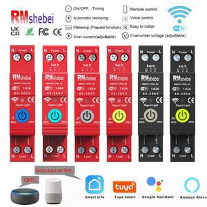 RMshebei 63A 1P+N WIFI 스마트 스위치 에너지 미터 Kwh 계량 모니터링 타이머 릴레이 MCB TUYA 스마트라이