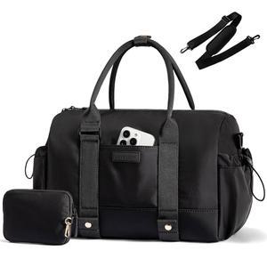 요가 매트 홀더가 있는 젖은 가방(블랙, 개인 더플 미니 짐 용품 가방, 14.5인치-소형-2Pcs) 오버나이트 여행용 LOVEVOOK 주머니 작은 여성용