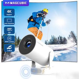 Magcubic HY300 Pro+ 4K 안드로이드 11 프로젝터 8000 루멘 WiFi 6 영화 휴대용 홈 내장 스피커 720P HD 지