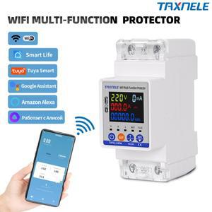 SmartLife TUYA WIFI 63A 회로 차단기 과전압 보호 누전 장치 릴레이 스위치 에너지 kWh 미터