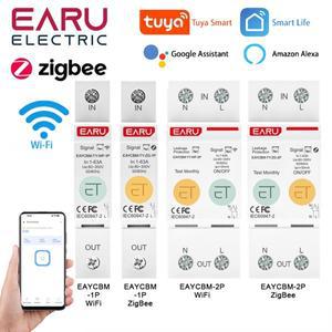 1P 2P TUYA APP Zigbee WIFI 스마트 에너지 전력 소비 kWh 미터 회로 차단기 시간 릴레이 스위치 누설 전압