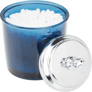 면봉 메이크업 스펀지 목욕 소금 헤어 타이 주얼리 - 다크 블루/크롬 뚜껑용 욕실 배니티 보관 정리함 약용